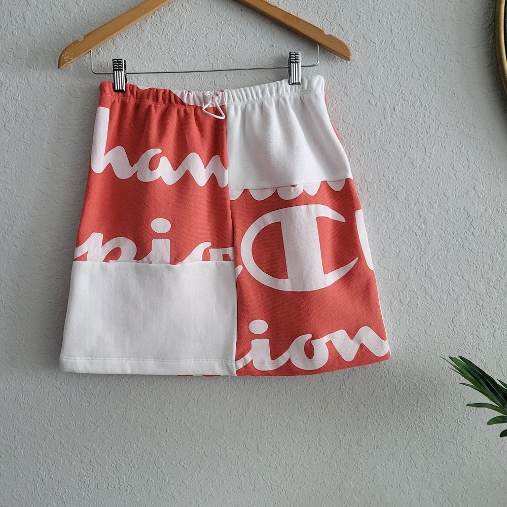 Frankie Collective Upcycled Reworked Handmade Red & White Champion Mini Skirt